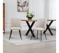 Set Of 2 Morandi Fabric Dining Chairs - Brown