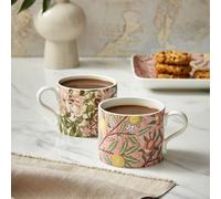 Set of 2 Morris & Co. Fruit & Honeysuckle Mugs Pink