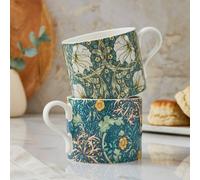 Set of 2 Morris & Co. Seaweed Mugs blue