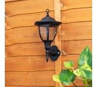 ValueLights | Traditional Black Lantern Solar Wall Lights | Outdoor Wall Lights, Home Décor & Improvement Essential | Set of 2