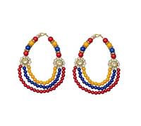 Set of 2 Moti Mala Set for Laddu Gopal/Devi Maa/Radha Krishna/Indian Traditional God Goddess Haar Sringar jewellary Set for All God Statue for Festival Navratri Decor(Size:-3'')(Multicolor)