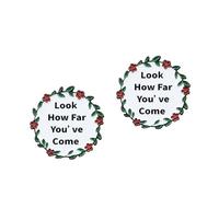Set of 2 Motivational Enamel Pins - 'Look How Far You've Come' Floral Design, Alloy Material, Inspirational Gifts