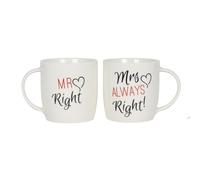 Set of 2 Mr & Mrs Mugs | Couple Coffee Cups Wedding or Anniversary Gift