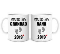 Set of 2 Mugs Personalised Grandad and Nana Mug Set Gift Amazing New Grandad and Nana Mug Set Grandparents Mum Dad New Baby Present New Grandparents WSDMUG1792