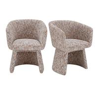 Curved Tub Swivel Dining Chair in Multi Coloured Fabric - Cher