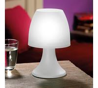 Set Of 2 Mushroom Led Table Lamps - Battery Operated, Portable Lighting, White, 18Cm