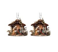 Set Of 2 Nativity Scene Pendant Acrylic Hanging Ornamentation 0.4cm Thickness For Living Room Bedroom Decoration Acrylic Decorative Pendant