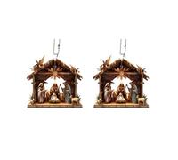 Set Of 2 Nativity Scene Pendant Acrylic Hanging Ornamentation 0.4cm Thickness For Living Room Bedroom Decoration Acrylic Decorative Pendant