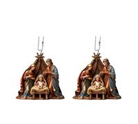 Set Of 2 Nativity Scene Pendant Acrylic Hanging Ornamentation 0.4cm Thickness For Living Room Bedroom Decoration Acrylic Decorative Pendant