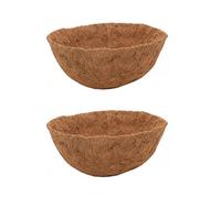 Set Of 2 Natural Coco Hanging Basket Liners Cupped Shaped Coco Liner For A 12 Inch Basket
