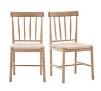 Set of 2 Natural Dining Chairs - Eton - Caspian House