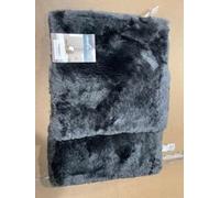 Set of 2, Natural Sheepskin for Bed Sores and Skin Irritation | 100% Real Medical Sheepskins with Non-Slip Back for Pain Relief and Discomfort, Wool Seat Pad, Charcoal Grey, 17 in. x 17 in.