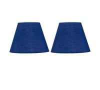 Set of 2 Navy Blue Cotton 20cm Diameter Tapered Fabric Lamp Shades