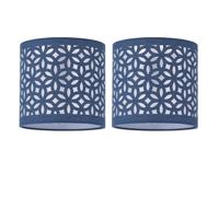 Set of 2 Navy Blue Laser Cut 15.5cm Table Lamp Shades
