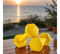 Set of 2 Neoprene Hex Dumbbells, 2 x 1 kg, with Dumbbells Bars, Home Training