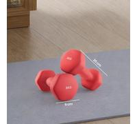 Set of 2 Neoprene Hex Dumbbells, 2 x 3 kg, with Dumbbells Bars, Home Training