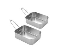 Set of 2 Nesting Aluminium Mess Tins For Outdoors Cooking, Camping and Hiking