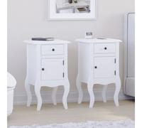 (Set of 2) Nishano White 1-Drawer 1-Door Bedside Table