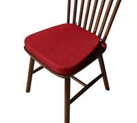 Set of 2 Non Slip Chair Cushions with Ties Thick Memory Foam Horseshoe Design Lino & Cotton Blend Solid Color Ideal for Home Kitchen Dining Golden Yellow