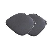 Set of 2 Non-Slip Washable 40x40 Chair Cushions with Ties - Durable Grey Half-Round Seat Pads with Removable Covers for Enhanced Comfort and Style