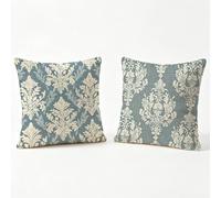 Set of 2 Nordic Cushion Covers 80x80 cm, Outdoor Cushion Covers Waterproof Linen, Double-Sided Blue Decorative Square Throw Pillow Cover 32x32 inch for Sofa Cushions Car Patio Garden Decor y0-19