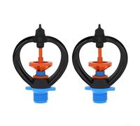 Set of 2 Nozzles for Irrigation with 360 Degree Rotating Spray and Octagonal Internal Disk Design Uniform Water Distribution for Various Plant Types