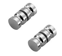 Set of 2 NUZAMAS 304 Stainless Steel Shower Screen Door Knobs, Round Back-to-Back Door Handle Door Knob Replacement Polished Chrome