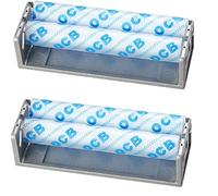 Set of 2 OCB Manual Cigarette Rolling Machine 70 mm Metal with Instruction Manual + Free Lucky Sticker