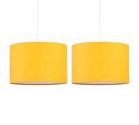 Set of 2 Ochre 25cm Ceiling Light Shades First Choice Lighting Yellow One Size