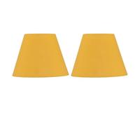 Set of 2 Ochre Cotton 20cm Diameter Tapered Lamp Shades