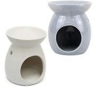 Set Of 2 Oil Burner Ceramic Tea Light Granules Tart Wax Aroma Home Gift Melts