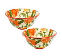 Set of 2 Oranges & Lemons Fine China Serving Bowls, 12cm Snack & Dip Bowls