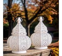 Set of 2 Oriental Lantern Decoration Maha White