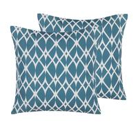 Set of 2 Outdoor Cushions ANAGNI Geometric Pattern 45 x 45 cm Blue