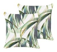 Set of 2 Outdoor Cushions CALDERINA Plant Pattern 45 x 45 cm Green