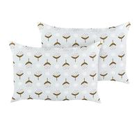 Beliani Set of 2 Outdoor Cushions CUNEO Geometric Pattern 40 x 60 cm Green, Green