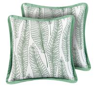 Set of 2 Outdoor Cushions MEADOW Plant Pattern 45 x 45 cm Green