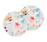Beliani Set of 2 Outdoor Cushions MONESI Floral Pattern 40 x 40 cm Multicolour, Multi