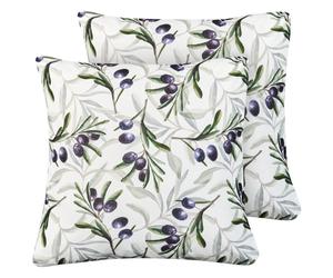 Set of 2 Outdoor Cushions TRANQUI Plant Pattern 45 x 45 cm Multicolour