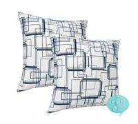 Set of 2 Outdoor Cushions Waterproof, Outdoor Cushion Covers 50cm x 50cm Waterproof Garden Cushions, Square Patio Decorative Pillows with Invisible Zipper, for Farmhouse Balcony (Modern Lines) -J287