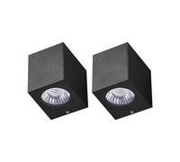 Beliani Set Of 2 Outdoor Led Wall Lights Aransas Black
