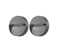 Beliani Set Of 2 Outdoor Led Wall Lights Pompton Black