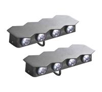Beliani Set Of 2 Outdoor Led Wall Lights Weldon Black