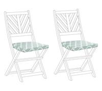 Beliani Set Of 2 Garden Chair Cushions Terni 37 X 34 Cm Mint Green