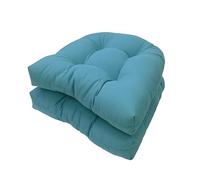 Set of 2 Overstuffed Outdoor Patio Chair Cushions - 19"x19" U-Shape Rocking Chair Replacement Cushions for Wicker Furniture, Office & Dining Lounge Use