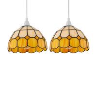 Set of 2 Oxford - Amber Tiffany Easy Fit Pendant Shades