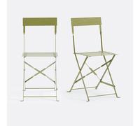 Set of 2 Ozevan Folding Metal Chairs Khaki