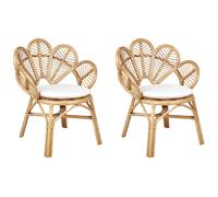 Set of 2 Peacock Chairs FLORENTINE II Rattan Natural