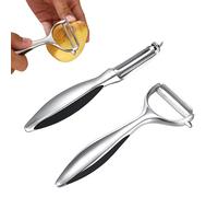 Set of 2 Peelers, Stainless Steel Double-Edged Pendulum Blade, Potato Peeler, Stainless Steel Vegetable Peeler, Universal Peeler for Fruit and Vegetables