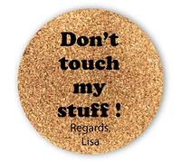 Set of 2 Personalised, Don't touch my Stuff, Cork Coasters, Secret Santa Gift, Birthday gift, Valentine's Day, Home Decor, Housewarming gift, Housewares, Kitchenware